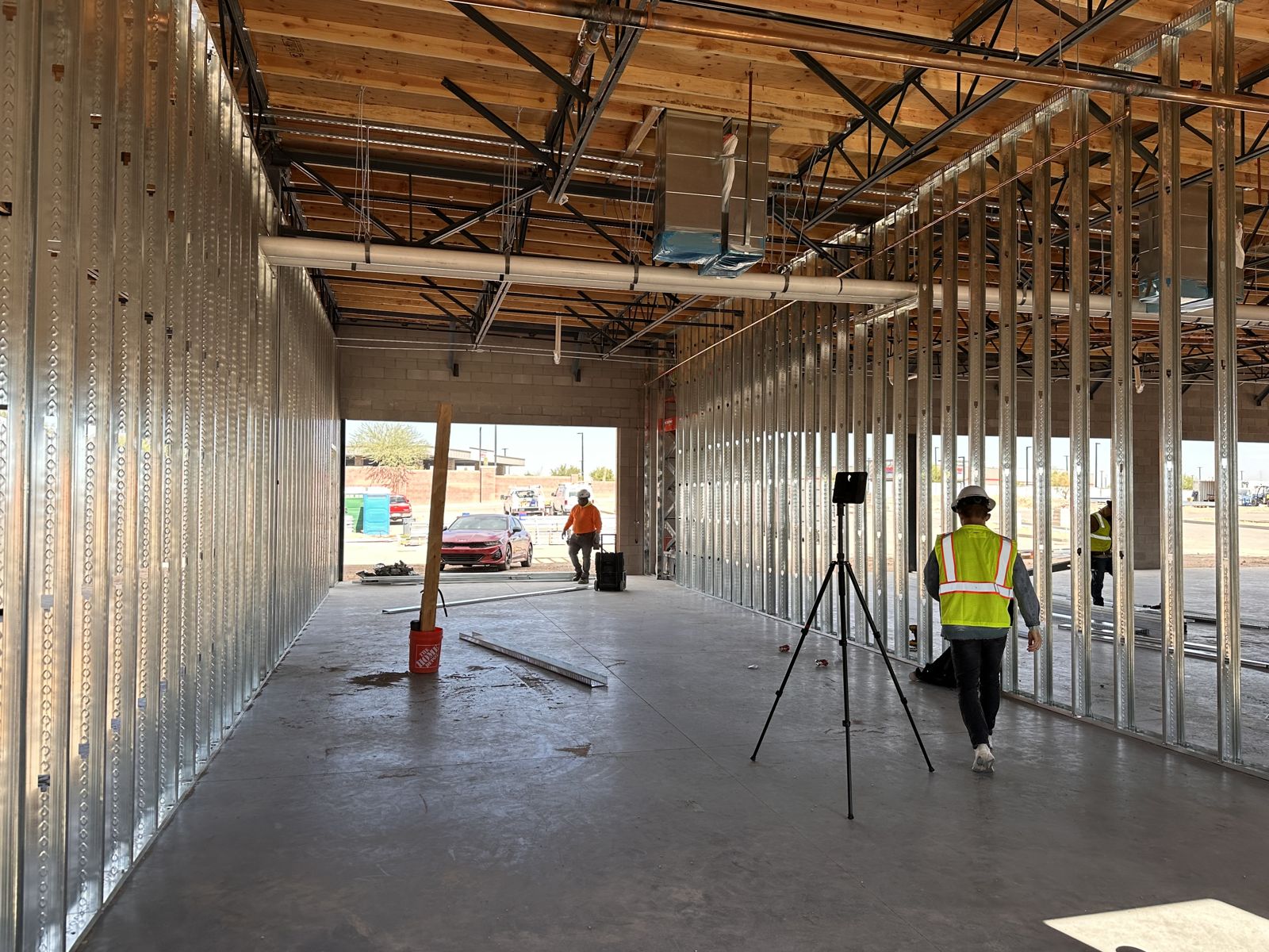 The Buckeye space framed out by Record Construction, before the walls went up